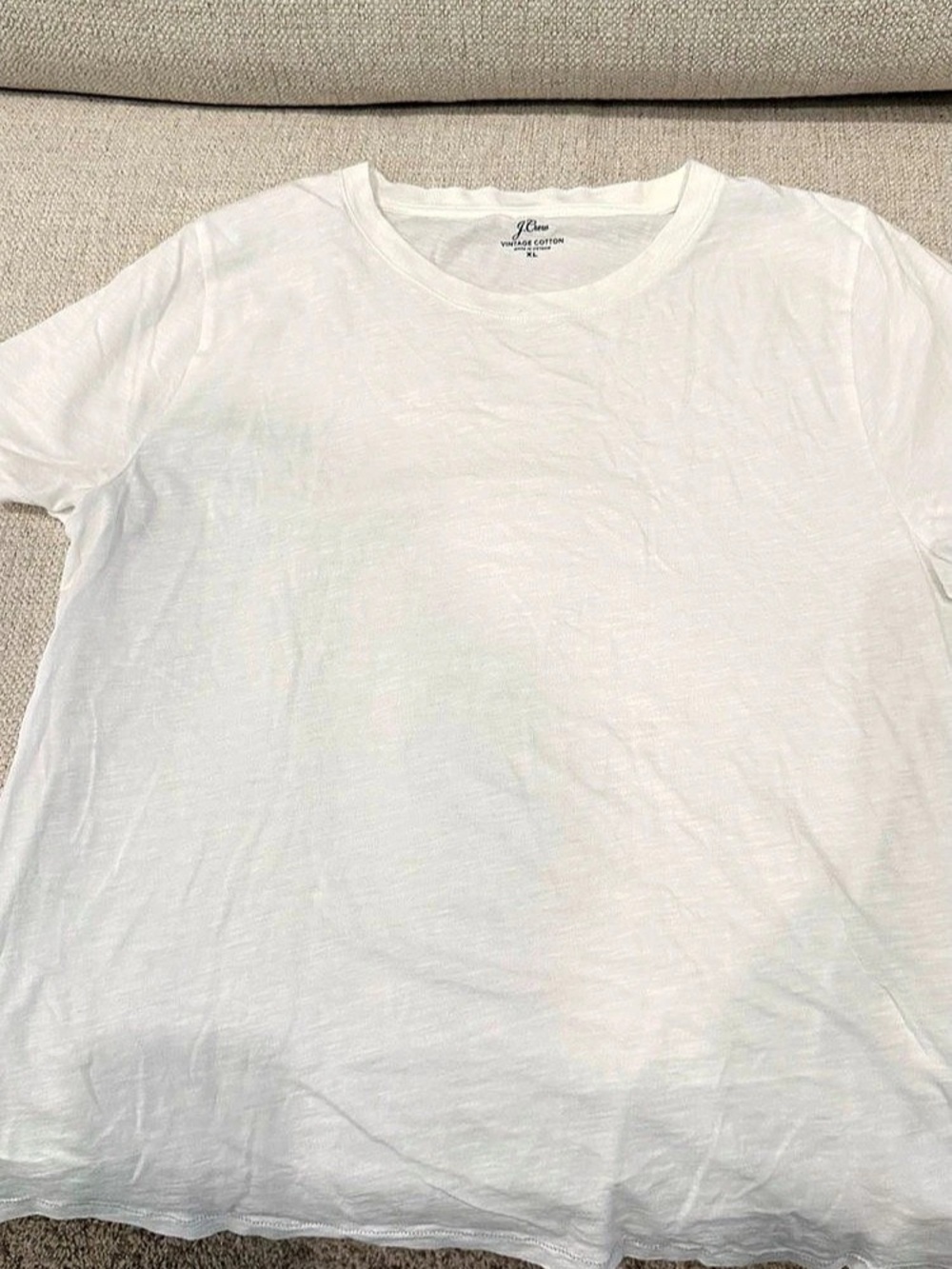 J.Crew Vintage Cotton Crewneck T-Shirt Cotton Short Sleeve Tee White XL
